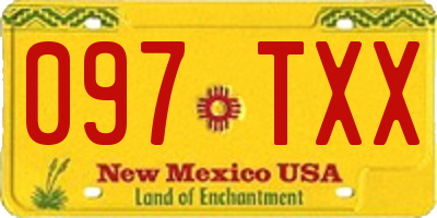 NM license plate 097TXX