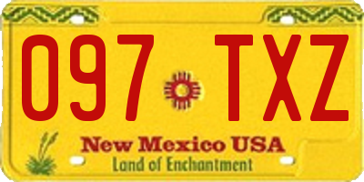 NM license plate 097TXZ