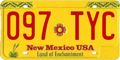 NM license plate 097TYC