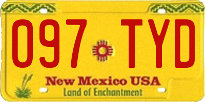NM license plate 097TYD