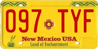 NM license plate 097TYF