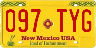 NM license plate 097TYG