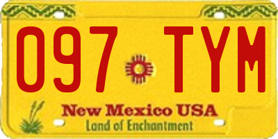 NM license plate 097TYM