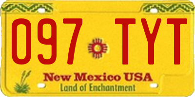 NM license plate 097TYT