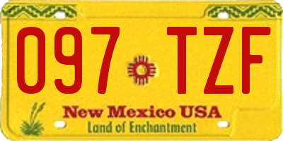 NM license plate 097TZF