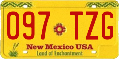 NM license plate 097TZG