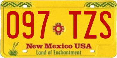 NM license plate 097TZS