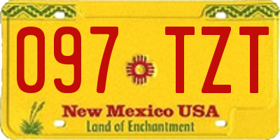 NM license plate 097TZT