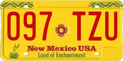 NM license plate 097TZU