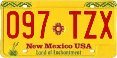 NM license plate 097TZX