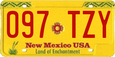 NM license plate 097TZY