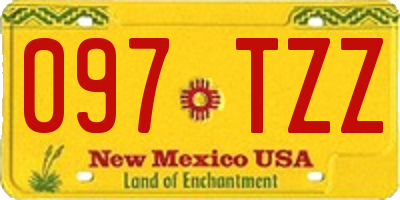 NM license plate 097TZZ