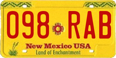NM license plate 098RAB