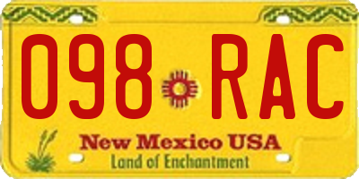 NM license plate 098RAC