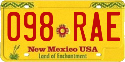 NM license plate 098RAE