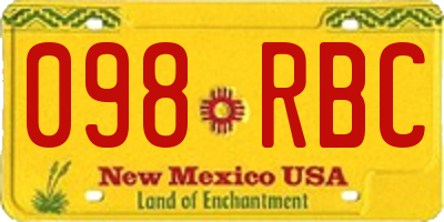 NM license plate 098RBC