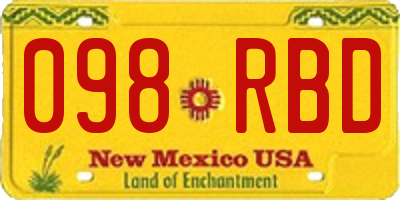NM license plate 098RBD