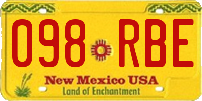 NM license plate 098RBE