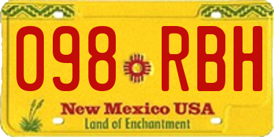NM license plate 098RBH