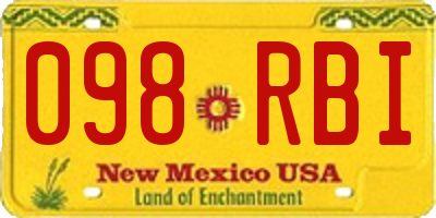 NM license plate 098RBI