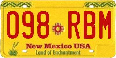 NM license plate 098RBM