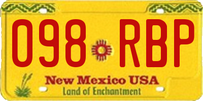 NM license plate 098RBP