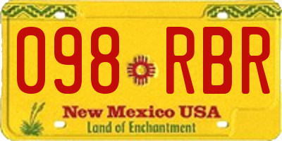 NM license plate 098RBR