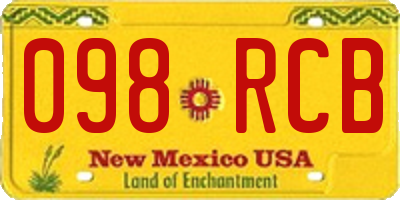 NM license plate 098RCB