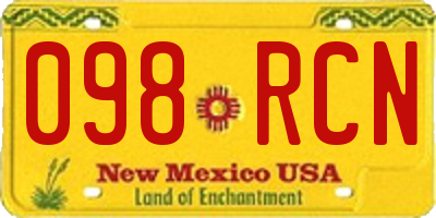 NM license plate 098RCN