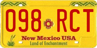 NM license plate 098RCT