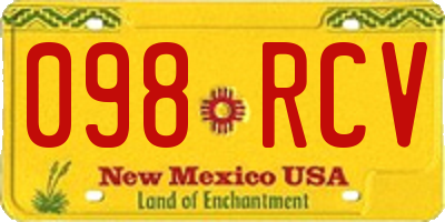 NM license plate 098RCV