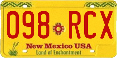 NM license plate 098RCX