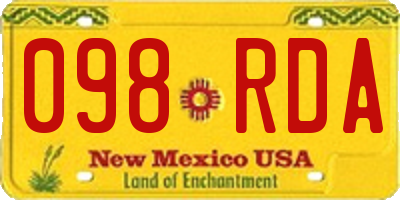 NM license plate 098RDA