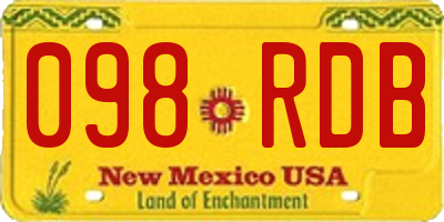 NM license plate 098RDB