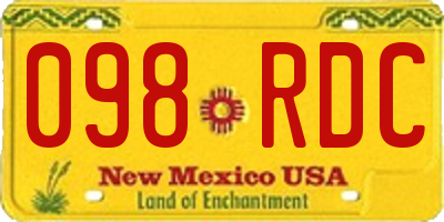 NM license plate 098RDC