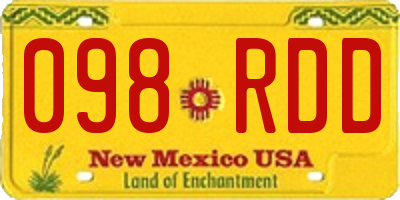 NM license plate 098RDD
