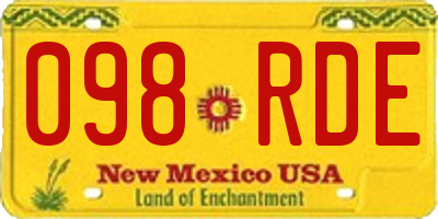 NM license plate 098RDE