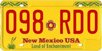 NM license plate 098RDO