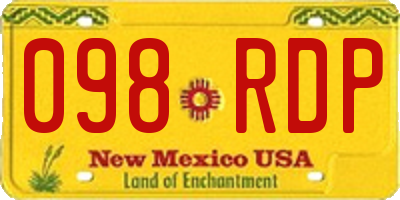 NM license plate 098RDP