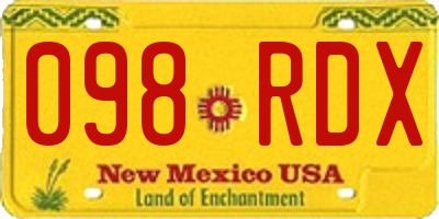 NM license plate 098RDX