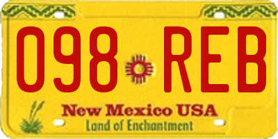 NM license plate 098REB