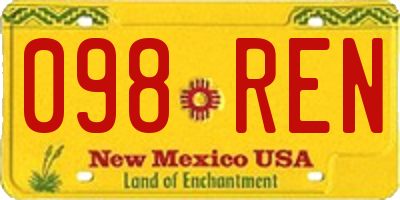 NM license plate 098REN