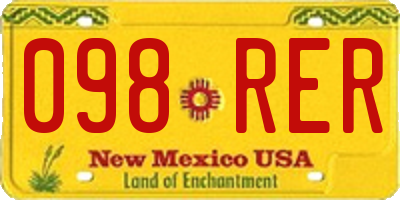 NM license plate 098RER