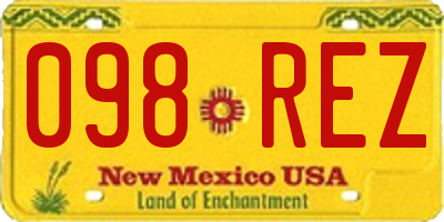NM license plate 098REZ