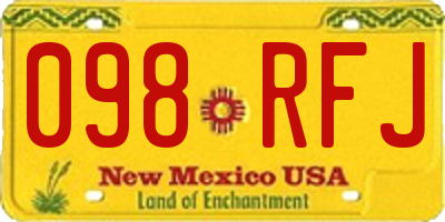 NM license plate 098RFJ