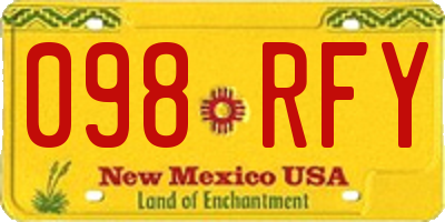 NM license plate 098RFY