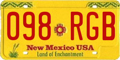 NM license plate 098RGB