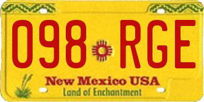 NM license plate 098RGE