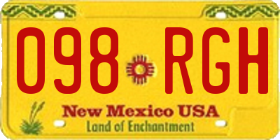 NM license plate 098RGH