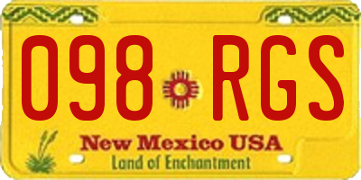 NM license plate 098RGS